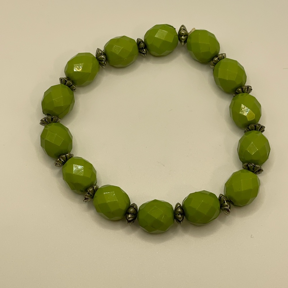5pc NEW Green Beaded Stretch Bracelets Boho Stack Set Jade Olive Peridot Vibes đ - Picture 15 of 16